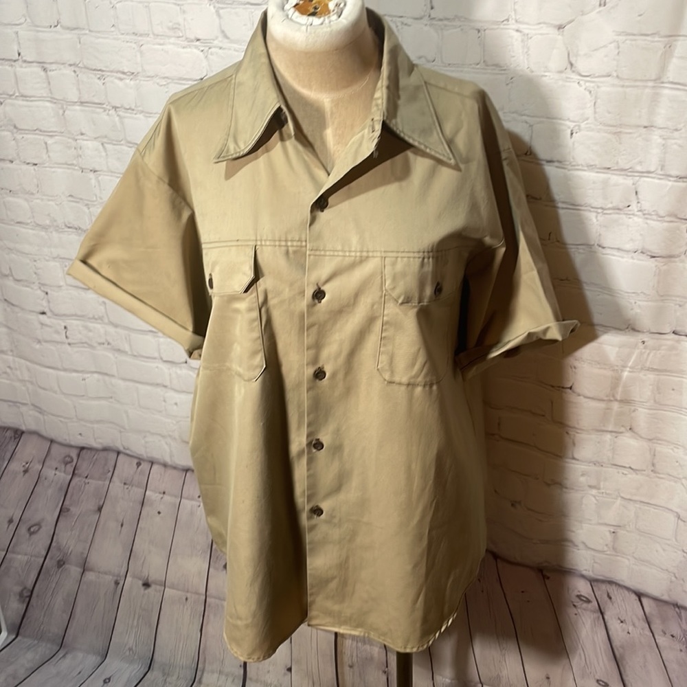 Vintage 80s Gorpcore Button Up Short Sleeve X large